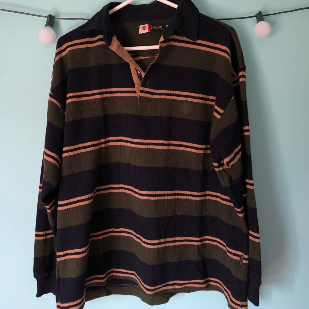 State of Art stripe collar sweater size Medium